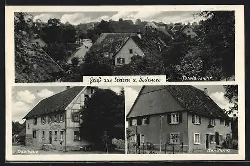 AK Stetten / Meersburg, Gasthaus zum Grünen Baum P. Knörle, Handlung, Totalansicht