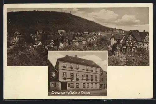 AK Hofheim / Taunus, Gasthaus zur Krone, Bes. Franz Heinr. Messer