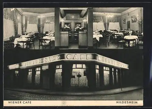 AK Hildesheim, Wiener Cafe, Nachtbeleuchtung