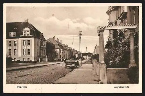AK Demmin, Blick entlang der Augustastrasse