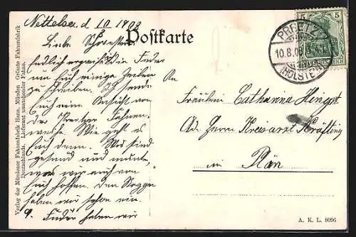 AK Preetz, Fahnenweihe des Kriegervereins am 9. August 1908