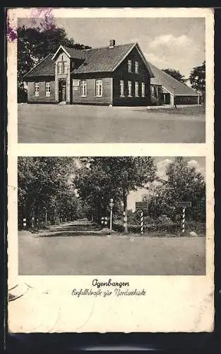 AK Ogenbargen, Gasthof Gossel, Strassenpartie