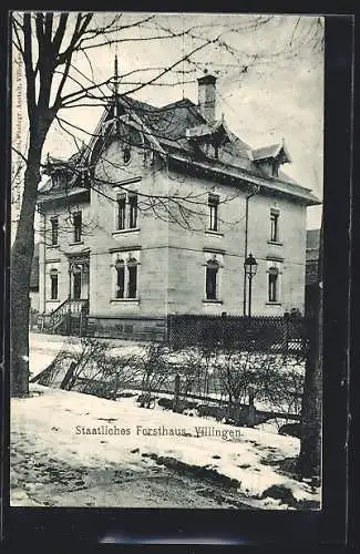 AK Villingen / Baden, Staatliches Forsthaus im Schnee, Kaiserring