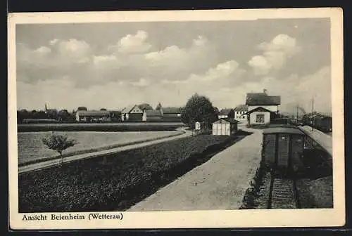 AK Beienheim, Seitliche Ansicht des Bahnhofs