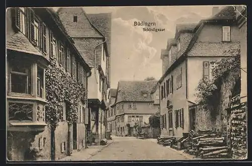 AK Büdingen / Hessen, Strassenblick in die Schlossgasse