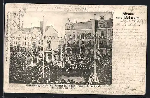 AK Schwelm, Enthüllung des Kaiser Friedrich-Denkmals 1900
