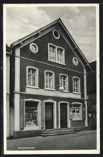 AK Neckarsteinach, Gasthaus-Metzgerei zur frischen Quelle F. Bruder