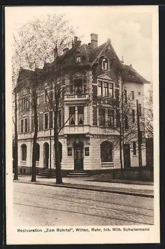 AK Witten /Ruhr, Gasthaus Restauration zum Ruhrtal W. Schwiermann