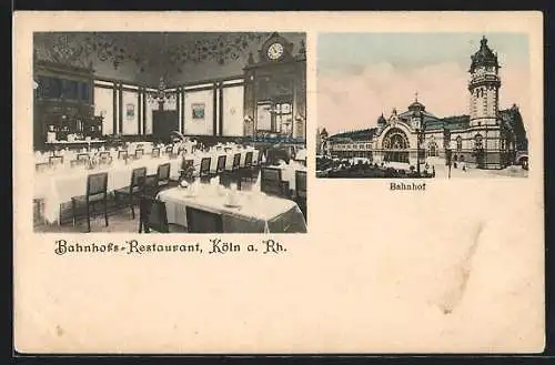 AK Köln a. Rh., Bahnhofs-Restaurant, Ansicht vom Bahnhof