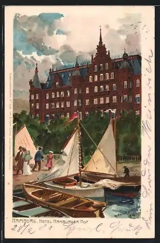 Künstler-AK Zeno Diemer: Hamburg, Hotel Hamburger Hof