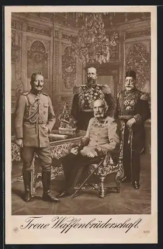AK Treue Waffenbrüderschaft, Türkischer Sultan Mohammed V., Kaiser Franz Josef I. von Österreich, Kaiser Wilhelm II.