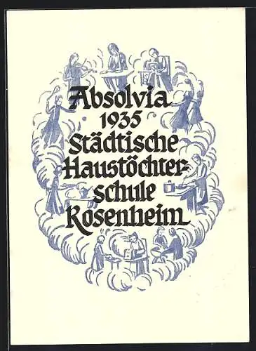 AK Rosenheim, Absolvia 1935 Städtische Haustöchterschule