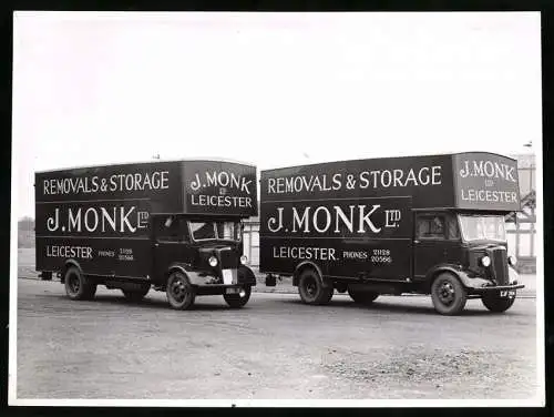 Fotografie LKW GUY-Motors, der Firma J. Monk Ltd. aus Leicester und mit Kühlerblech