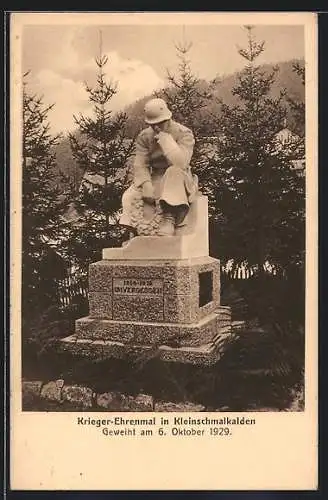 AK Kleinschmalkalden, Kriegerdenkmal, geweiht am 6.10.1929