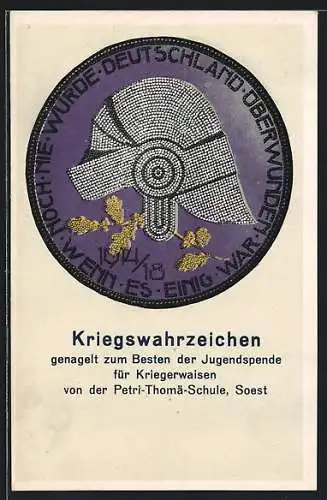 AK Gerabronn, Kriegswahrzeichen genagelt z. Besten d. Jugendspende f. Kriegerwaisen d. Realschule