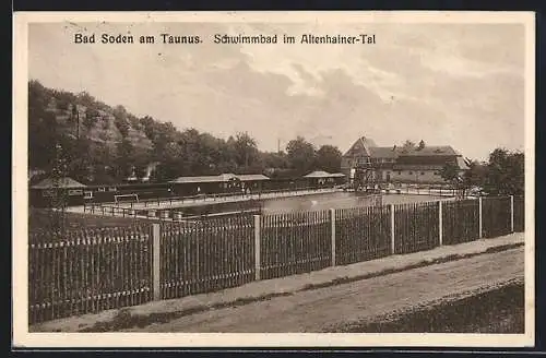 AK Bad Soden am Taunus, Das Schwimmbad im Altenhainer-Tal