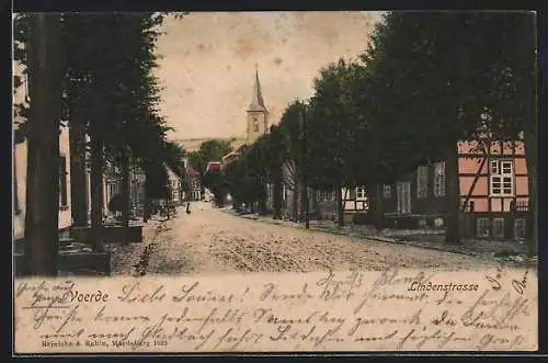 AK Voerde / Ennepetal, Lindenstrasse mit Blick zum Kirchturm