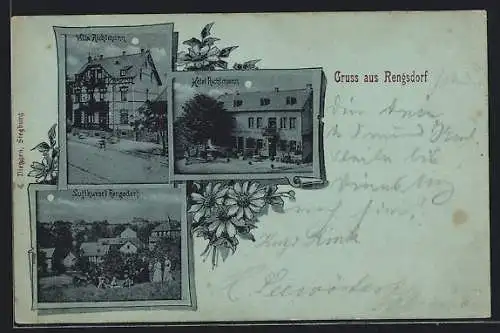 AK Rengsdorf, Hotel u. Villa Richtmann, Ortspartie
