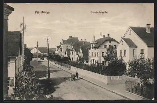 AK Mainburg, Blick in die Bahnhofstrasse