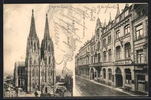 AK Köln, Restaurant und Hotel Fränkischer Hof, Dom, Comödienstr. 32-36