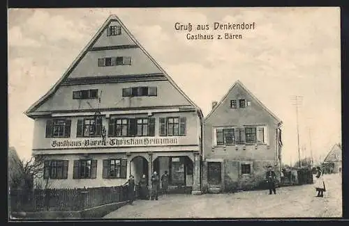 AK Denkendorf / Württ., Gasthaus zum Bären mit Strasse