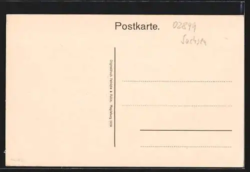 AK Ostritz, Zittauer Strasse mit Colonialwaren-Geschäft und Arkaden-Gebäude