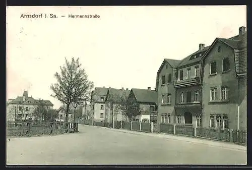 AK Arnsdorf i. Sa., Partie in der Hermannstrasse