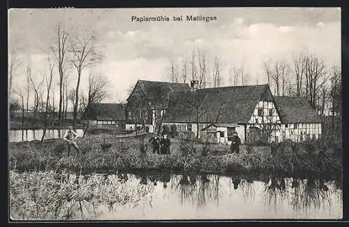 AK Mettingen / Westf., Ansicht der Papiermühle