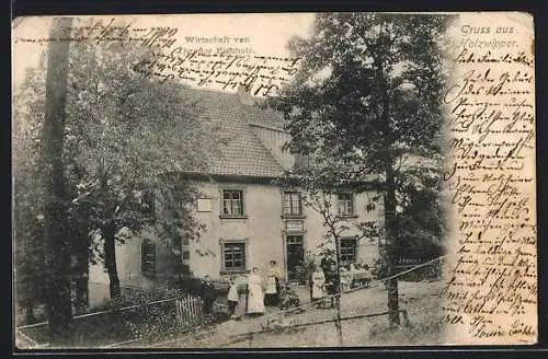 AK Holzwipper, Gasthaus Theodor Eichholz aus der Vogelschau