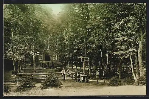 AK Lychen /U.-M., Gasthaus Sängerslust, Gartenansicht