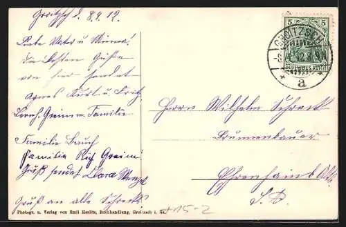 AK Groitzsch / Sa., Luftschiff Zeppelin II. über dem Ort