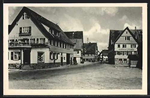 AK Lossburg / Schwarzwald, Strassenpartie mit Gasthaus zum Ochsen