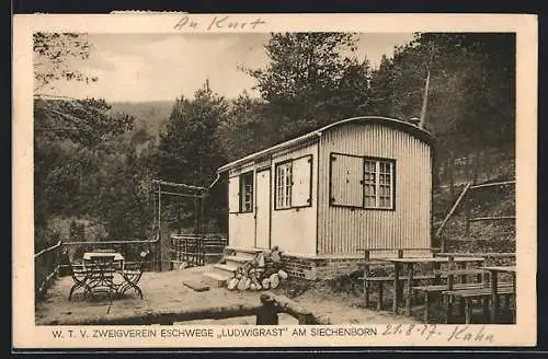 AK Eschwege, Siechenborn, Gaststätte WTV Zweigverein Ludwigrast, Wellblech-Gebäude