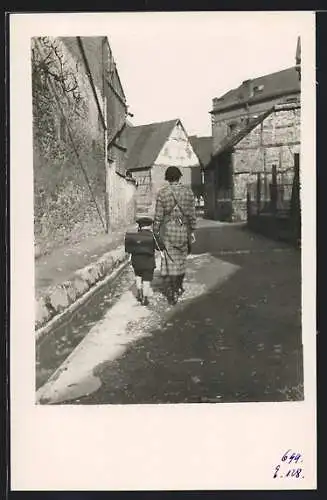 Foto-AK Breithardt, Der erste Schulgang 1927