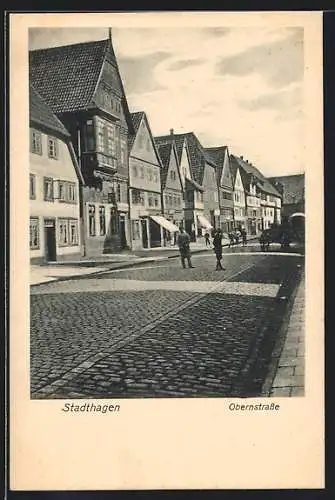 AK Stadthagen, Ladengeschäfte in der Obernstrasse