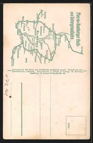 AK Hamburg-St.Georg, Hoch-und Untergrundbahn, Bahnsteig Berlinertor, Hauptbahnhof