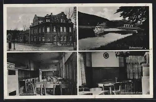 AK Ihringshausen / Kassel, Neue Bahnhofswirtschaft, Schecketal, Gastzimmer, Stammtisch-Ecke