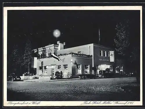 AK Burgsteinfurt i. Westf., Park-Hotel Möller bei Nacht