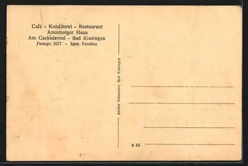 AK Bad Kissingen, Café-Restaurant Altenburger Haus am Caskadental