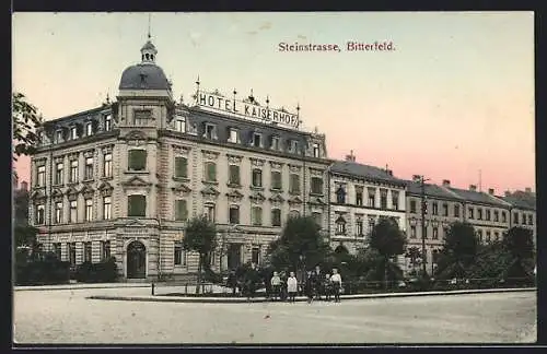 AK Bitterfeld, Hotel Kaiserhof in der Steinstrasse
