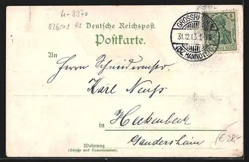 Lithographie Kl. Rhüden /Braunschweig, Gasthauf H. Overbeck mit Tanzsaal