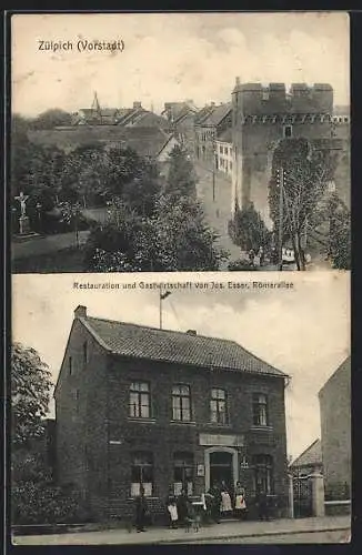 AK Zülpich, Gasthaus von Jos. Esser in der Römerallee