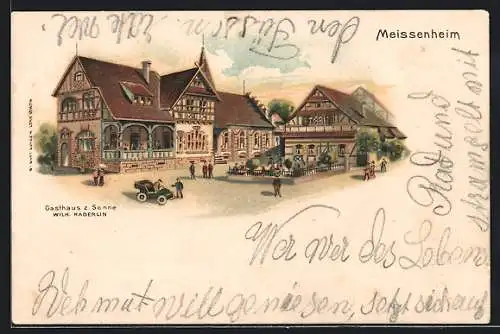 Lithographie Meissenheim, Gasthaus zur Sonne
