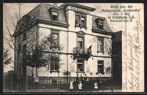 AK Friedberg i. H., Restaurant Konkordia, Bismarckstrasse 22