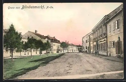 AK Blindenmarkt, Strassenpartie mit Wohnhäusern