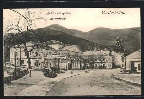 AK Vorderbrühl, Hotel zwei Raben am Café-Restaurant Park, Husarentempel