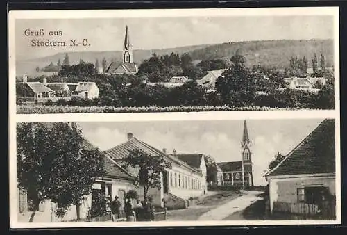 AK Meiseldorf, Stockern, Strassenpartie mit Kirche