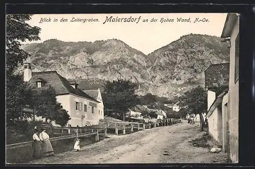 AK Maiersdorf an der Hohen Wand, Blick in den Leitergraben