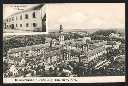 AK Altenburg, R. Aubrunner`s Gasthaus, Schloss und Umgegend aus der Vogelschau