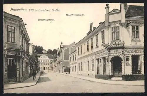 AK Amstetten, K. k. Bezirksgericht, Burgfriedstrasse